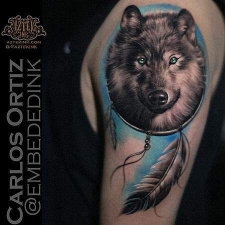 Carlos Ortiz - wolf tattoo by Carlos ortiz